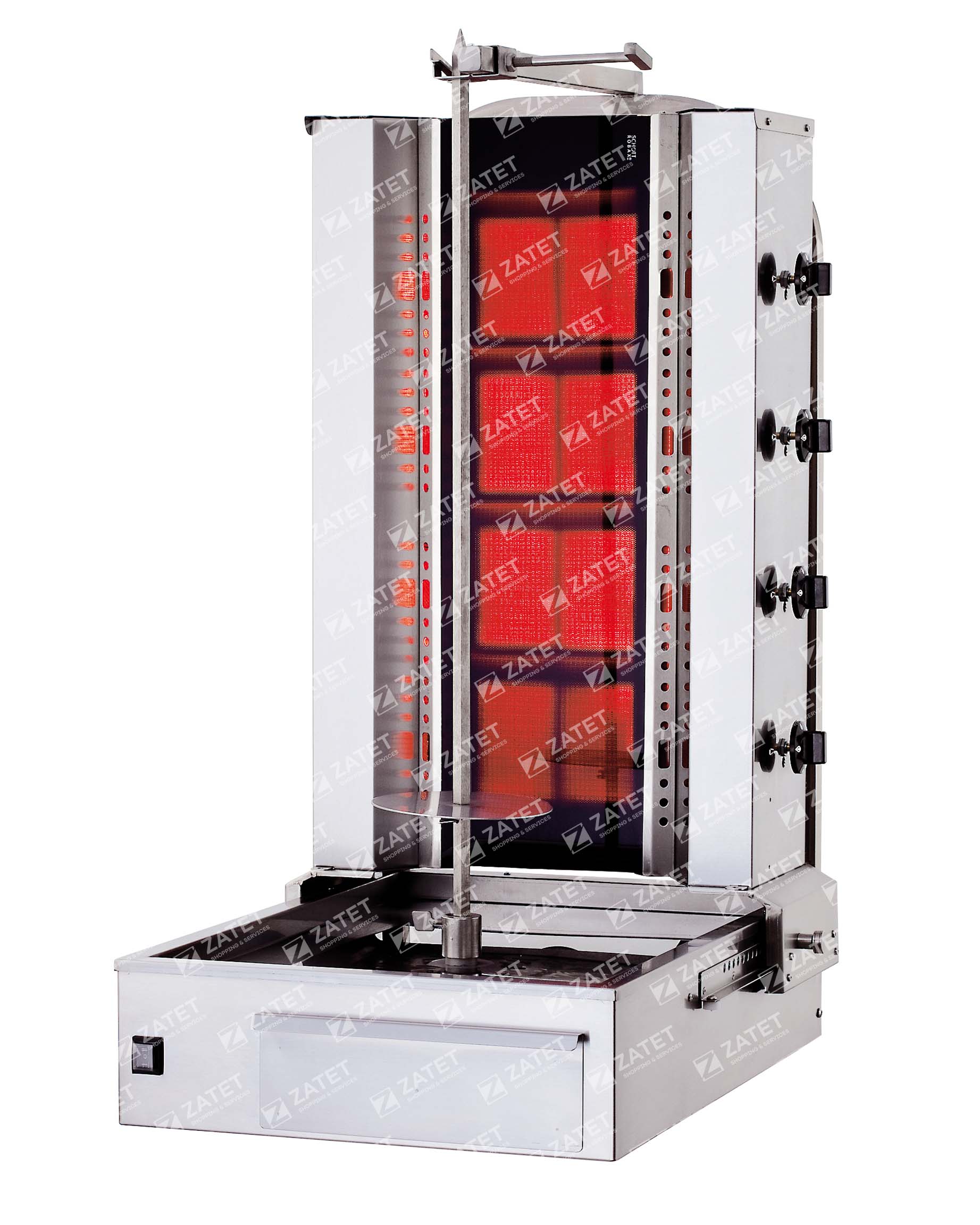 Газовый Аппарат с остеклением для шаурмы   с нижним двигателем KLG 204-G
