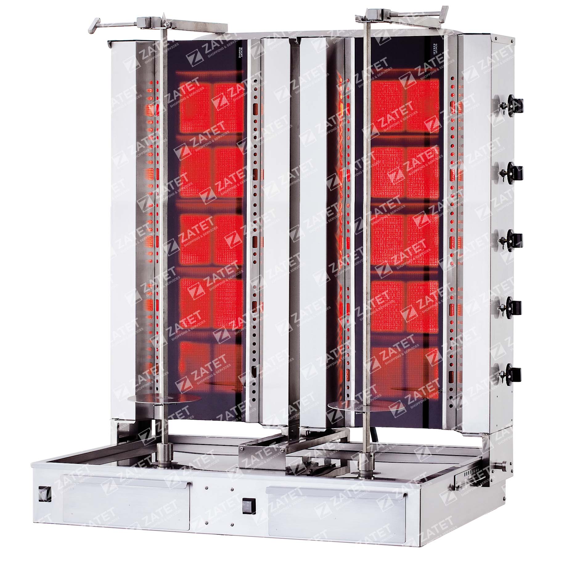  Газовый Аппарат с остеклением для шаурмы  с нижним двигателем KLG 225-TG